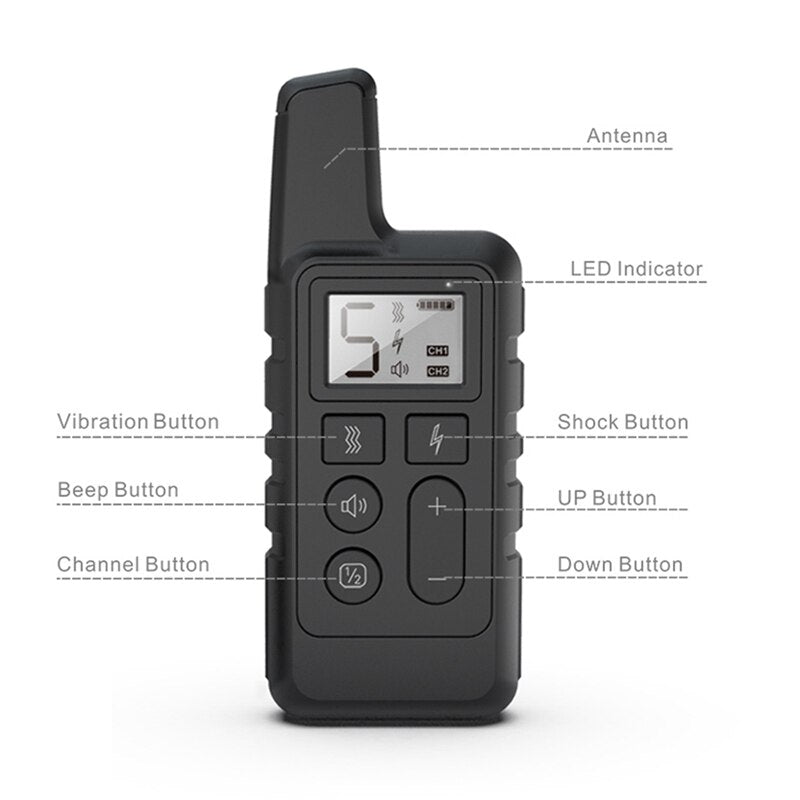 1pc remote control electric dog training collar pet remote control waterproof rechargeable pet dog bark collar-2