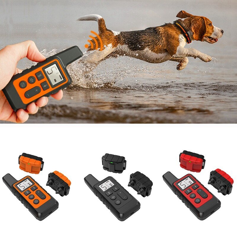 1pc remote control electric dog training collar pet remote control waterproof rechargeable pet dog bark collar-0