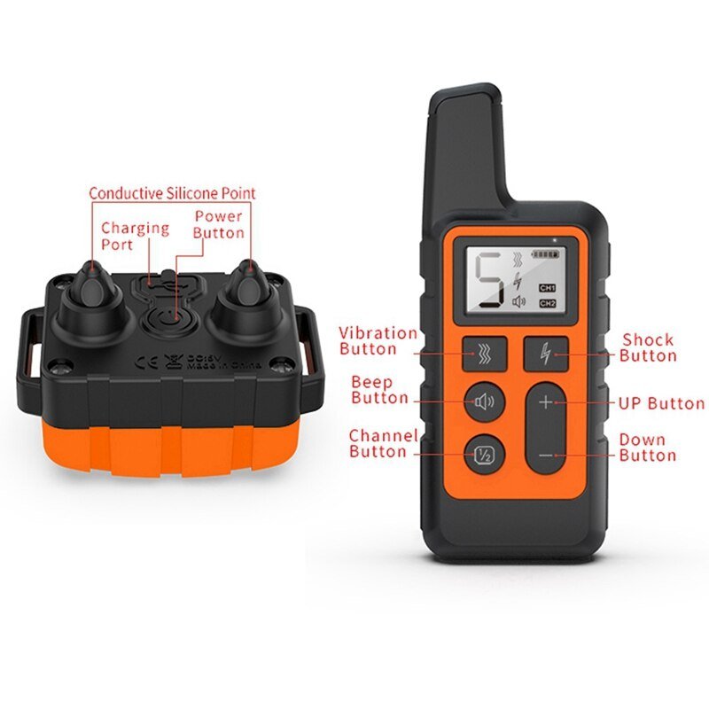 1pc remote control electric dog training collar pet remote control waterproof rechargeable pet dog bark collar-3