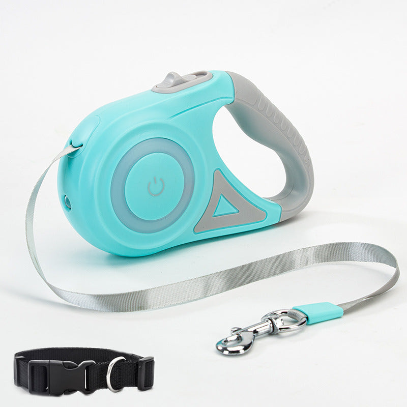 dog leash retractable leash and dog collar spotlight automatic pet dog cat traction rope for small medium dogs pet product