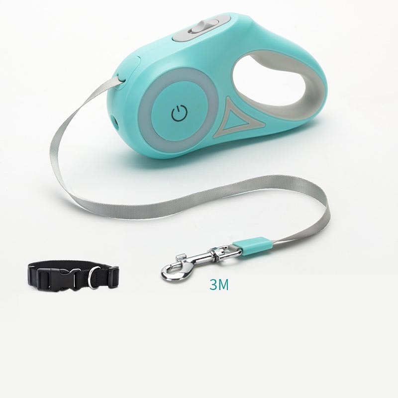 dog leash retractable leash and dog collar spotlight automatic pet dog cat traction rope for small medium dogs pet product
