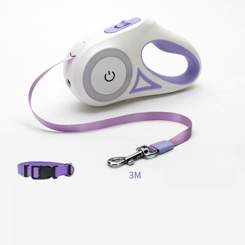 dog leash retractable leash and dog collar spotlight automatic pet dog cat traction rope for small medium dogs pet product