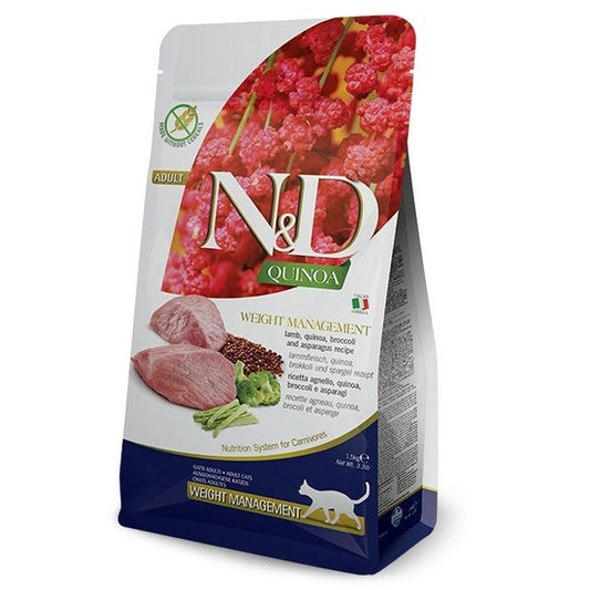 Cat food Farmina N&D CAT QUINOA WEIGHT MANAGEMENT Adult Lamb Broccoli 5 kg-0