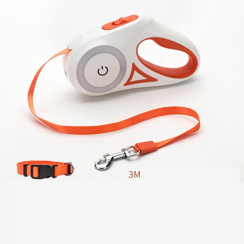 dog leash retractable leash and dog collar spotlight automatic pet dog cat traction rope for small medium dogs pet product
