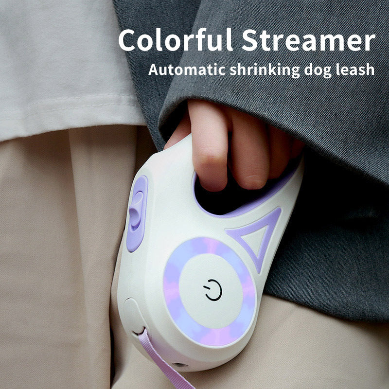 dog leash retractable leash and dog collar spotlight automatic pet dog cat traction rope for small medium dogs pet product