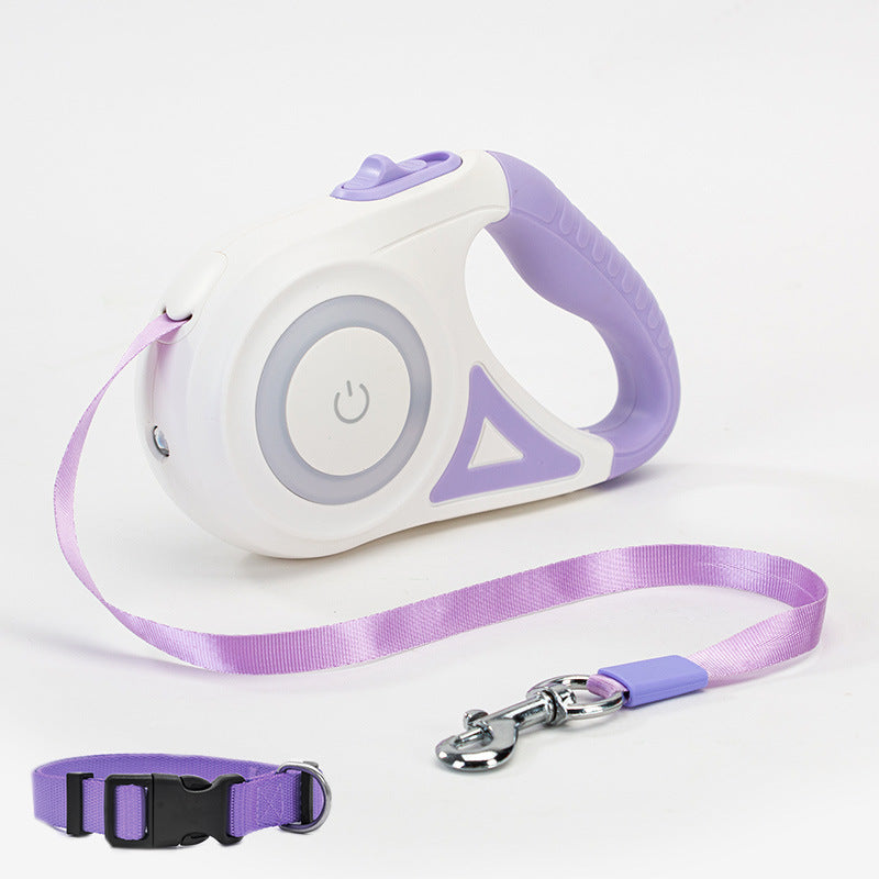 dog leash retractable leash and dog collar spotlight automatic pet dog cat traction rope for small medium dogs pet product