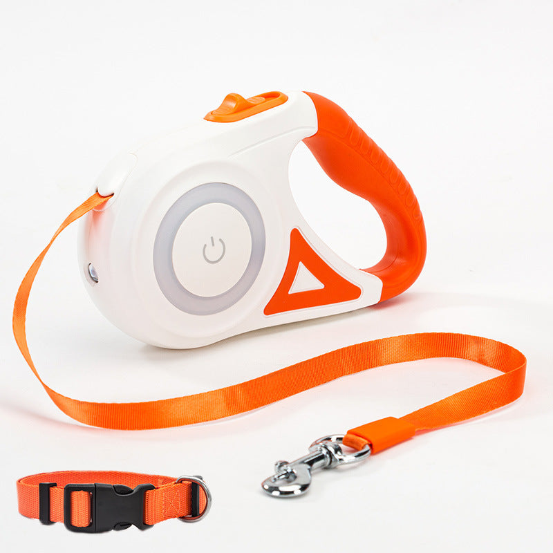 dog leash retractable leash and dog collar spotlight automatic pet dog cat traction rope for small medium dogs pet product