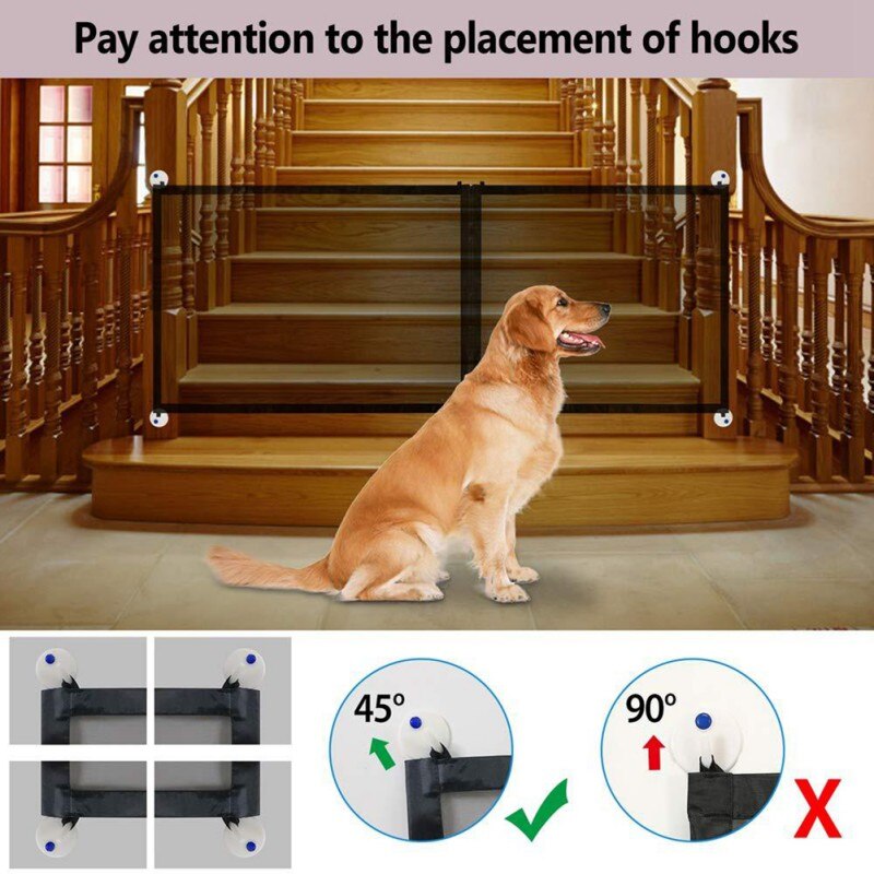 pet dog fence gate safe guard safety enclosure dog fences dog gate the ingenious mesh magic pet gate pet supplies-2