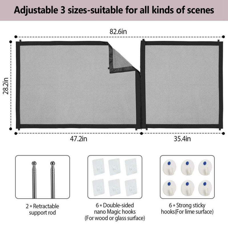 pet dog fence gate safe guard safety enclosure dog fences dog gate the ingenious mesh magic pet gate pet supplies-1